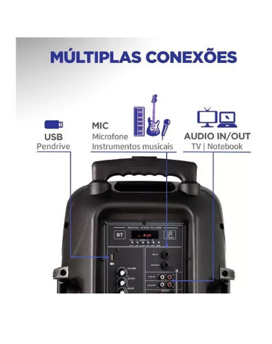 Caixa Amplificada Connect Power Plus CM 550 Preto Mondial Bivolt